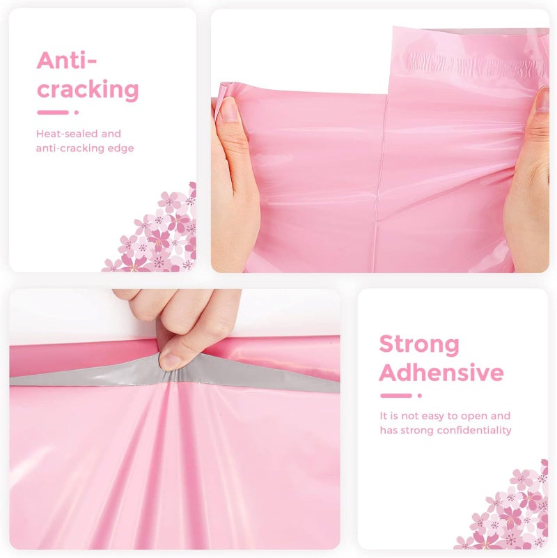 Metronic Poly Mailers 10X13 100 Pack, Strong Adhesive Shipping Envelopes for Clothing, Medium Shipping Bags for Small Businesses, Waterproof Mailers Poly Bags, Packages Bags Light Pink - Image 4